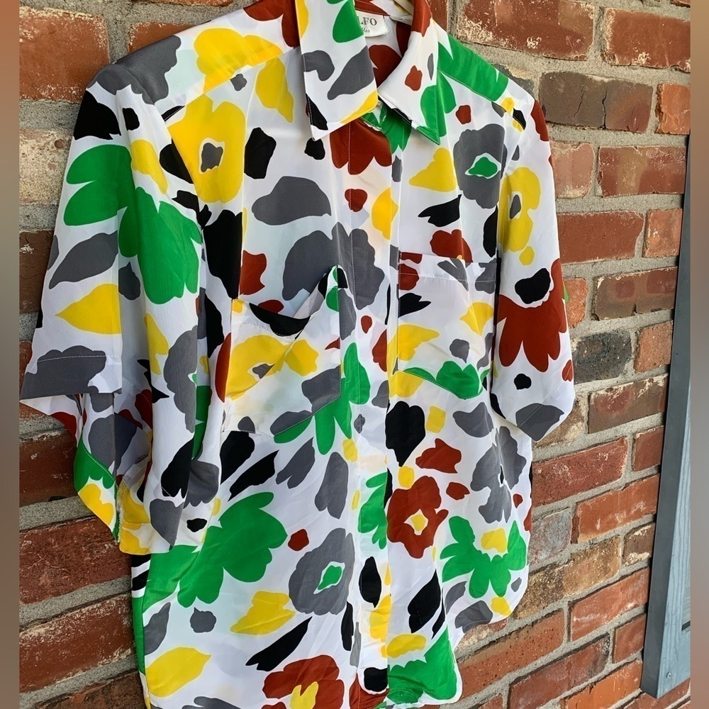 Vintage Adolfo Collectibles Multicolor Top 5/6 - Picture 3 of 4